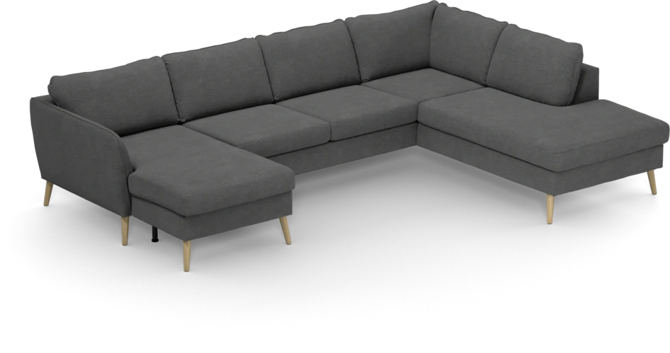County - 3-sits soffa med schäslong vänster och divan höger - Grå