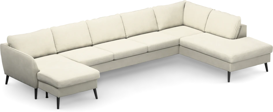 County - 4-sits soffa med schäslong vänster och divan höger - Vit