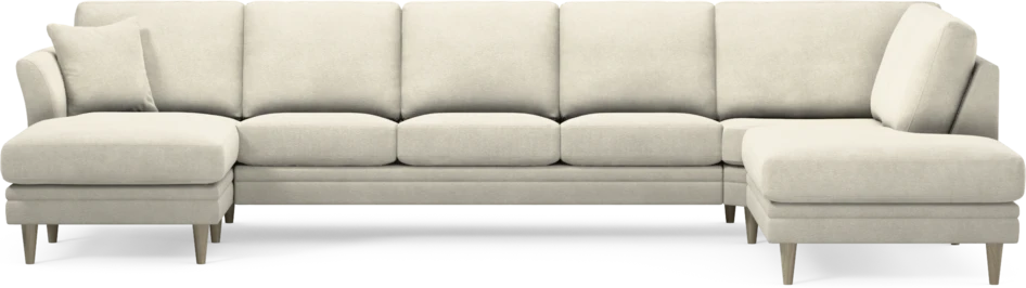 Eden - 3-sits soffa med schäslong vänster och divan höger - Vit