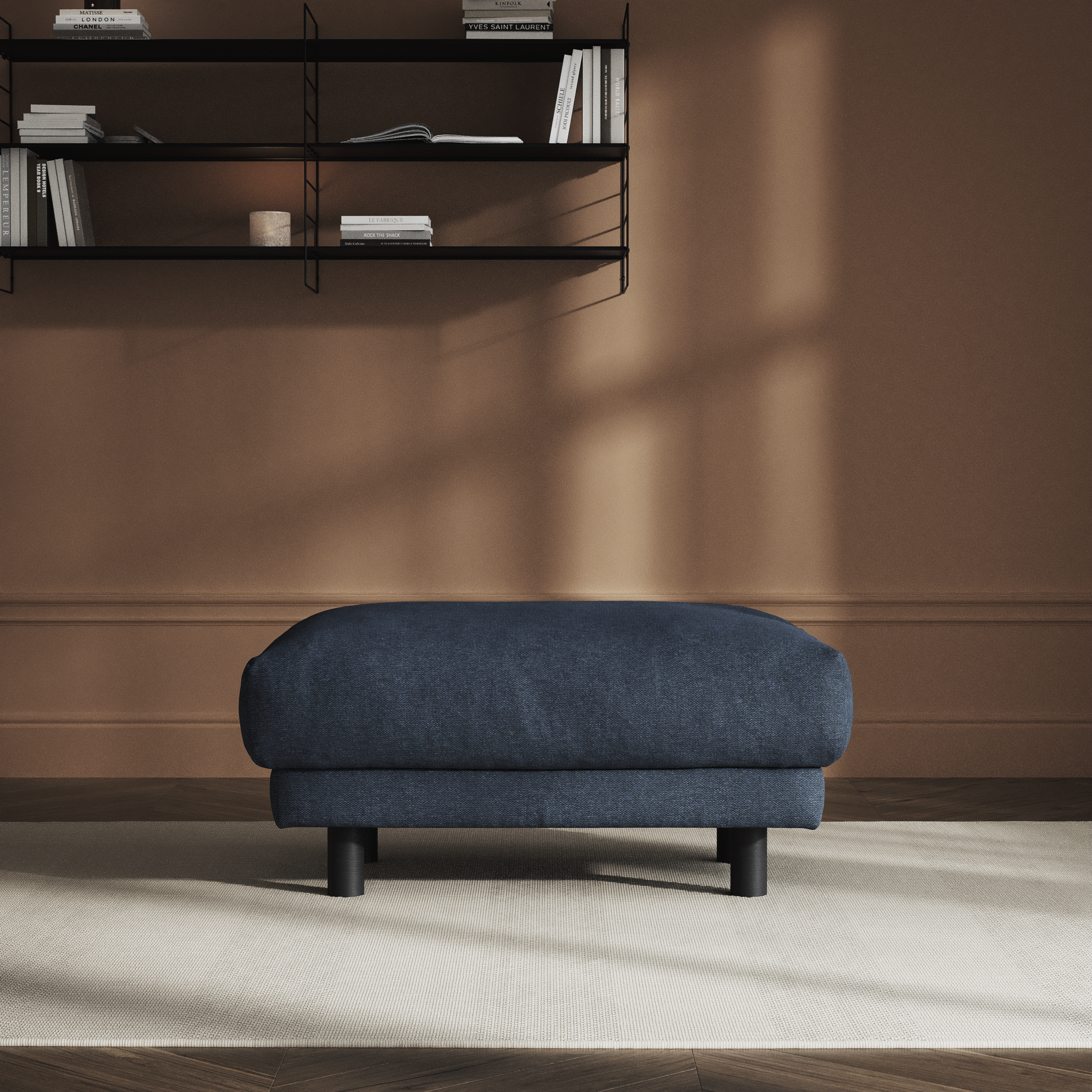 Cherrie, Fotpall 110, fast klädsel