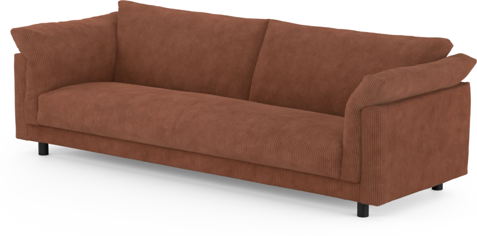 Cherrie - 4-sits soffa, hel dyna, fast klädsel - Orange