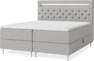 New York - Förvaringssäng, dubbelsäng med bäddmadrass, sängben och sänggavel LED - Grå