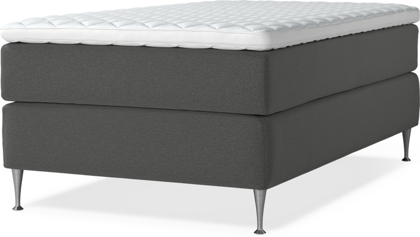 Delux Exclusive - Kontinentalsäng, enkelsäng 120 cm med bäddmadrass - Grå