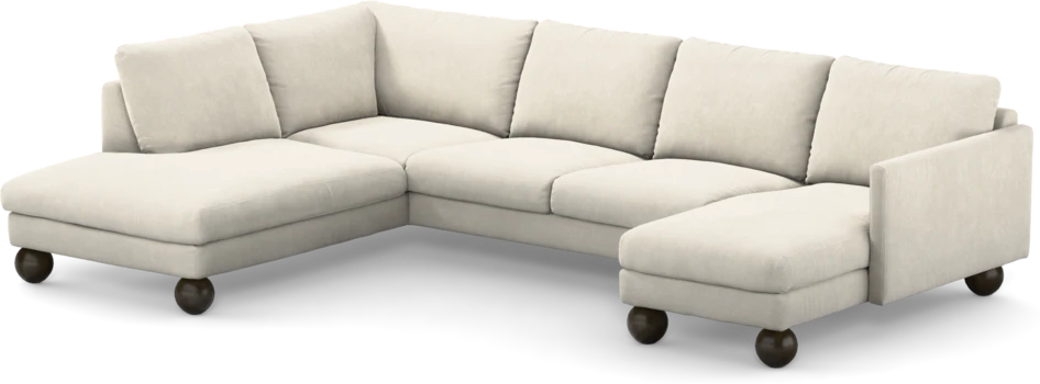 Madison - 2-sits soffa med divan vänster och schäslong höger - Vit