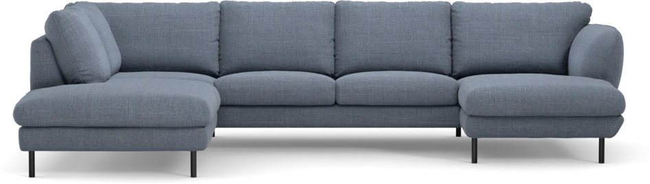 Madison - 2-sits soffa med divan vänster och schäslong höger - Blå