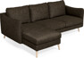 Madison Lux - 2-sits soffa med schäslong vänster - Brun