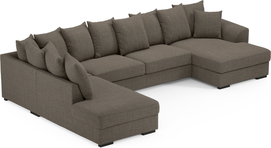 Town - 3-sits soffa med divan vänster och schäslong höger - Brun