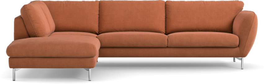 Madison - 3-sits soffa med divan vänster - Orange