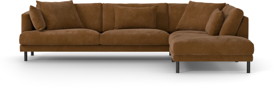 Harper - 3-sits soffa med divan höger - Orange