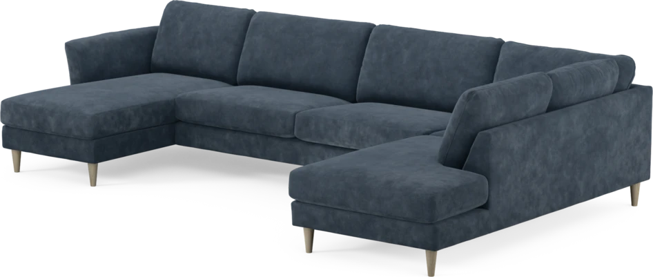 Bridge - 3-sits soffa med schäslong vänster och divan höger - Blå