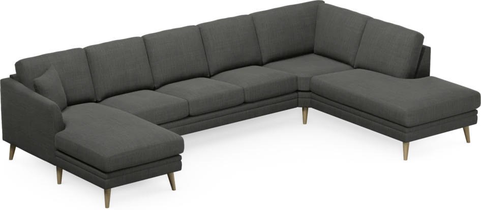 Eden - 3-sits soffa med schäslong vänster och divan höger - Grå