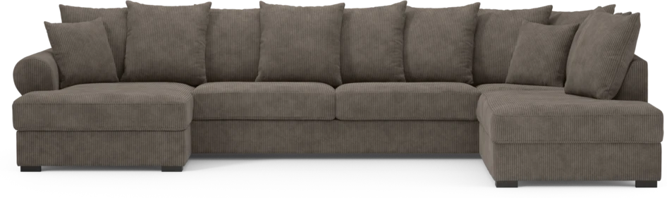 Town - 3-sits soffa med divan höger och schäslong vänster - Brun