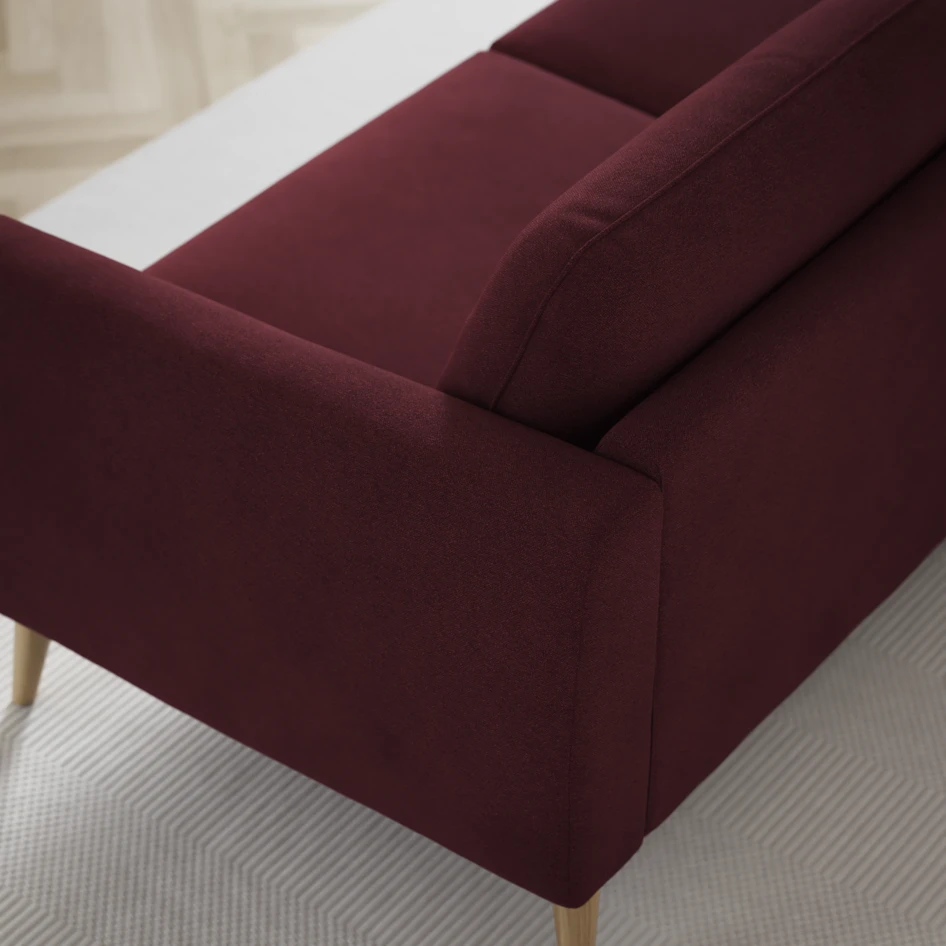 Bridge - 3-sits soffa med schäslong vänster och divan höger - Röd