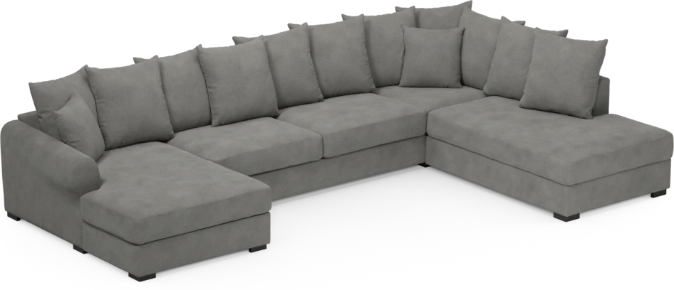 Town - 3-sits soffa med divan höger och schäslong vänster - Grå