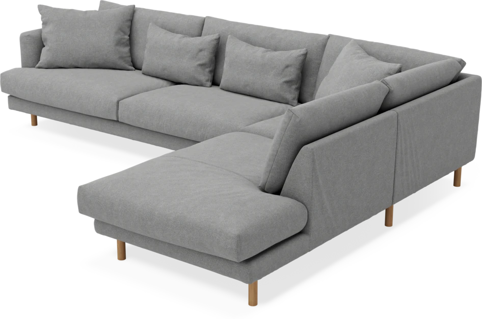 Harper - 3-sits soffa med divan höger - Grå