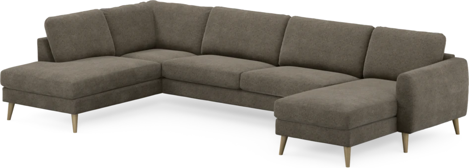 Bridge - 3-sits soffa med divan vänster och schäslong höger - Brun