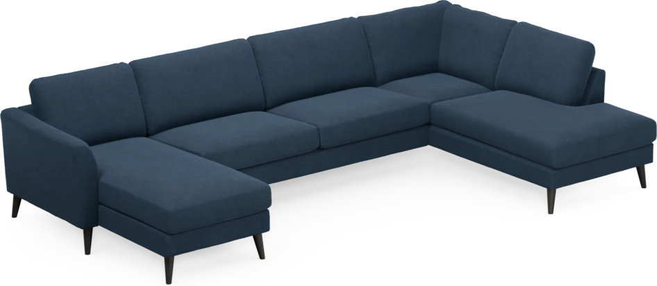 Bridge - 3-sits soffa med schäslong vänster och divan höger - Blå