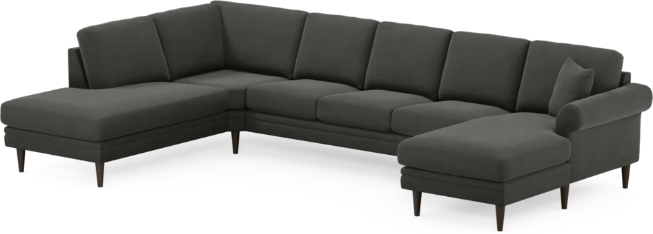 Eden - 3-sits soffa med divan vänster och schäslong höger - Grå