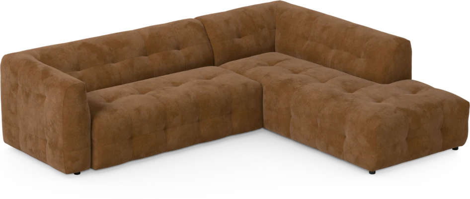 Bella - 3-sits soffa med divan höger - Orange