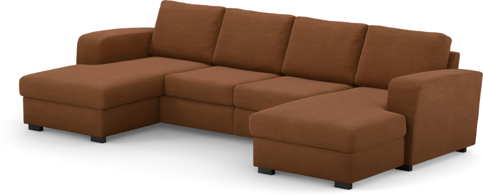 Friday - 2-sits soffa med två schäslonger - Orange