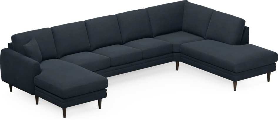 Eden - 3-sits soffa med schäslong vänster och divan höger - Blå