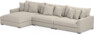 Rossi - 4-sits soffa med schäslong XL vänster - Beige