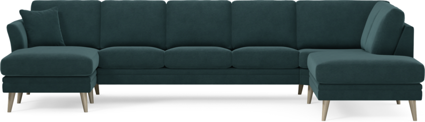 Eden - 3-sits soffa med schäslong vänster och divan höger - Blå