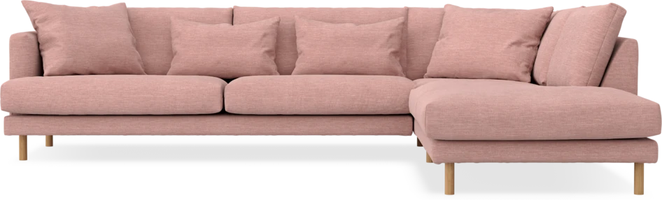 Harper - 3-sits soffa med divan höger - Rosa