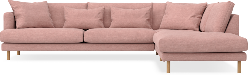 Harper - 3-sits soffa med divan höger - Rosa