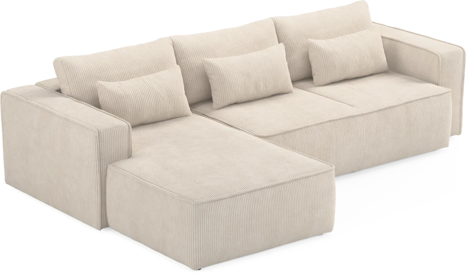 Ide - Bäddsoffa 3-sits med schäslong vänster - Vit