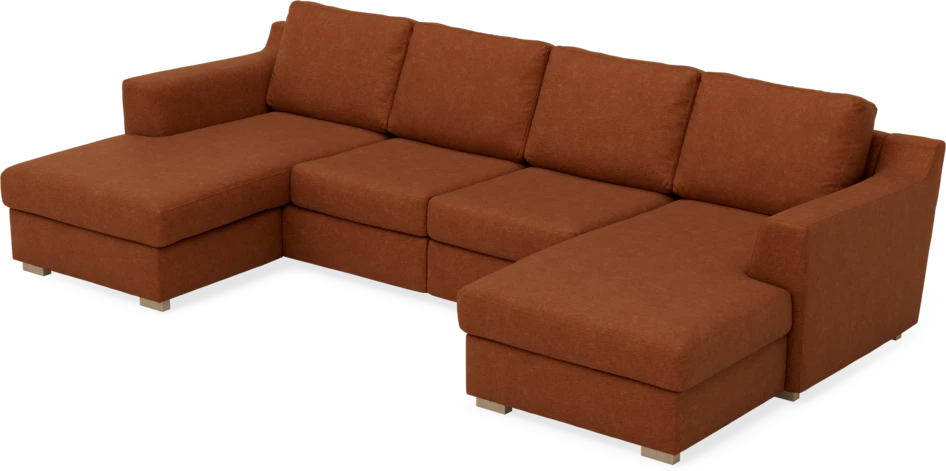 Friday - 2-sits soffa med två schäslonger - Orange
