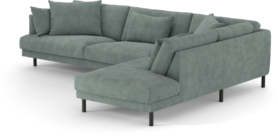 Harper - 3-sits soffa med divan höger - Blå