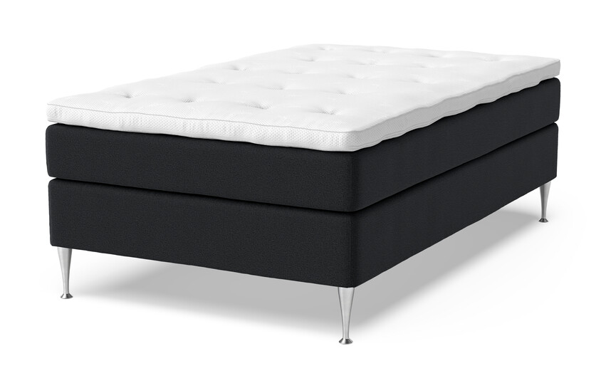 Sense Delux - Kontinentalsäng, enkelsäng med bäddmadrass Sleep Delux vit - Svart