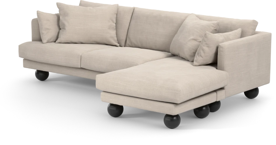 Harper - 4-sits med schäslong höger  - Beige