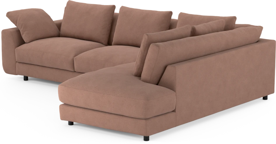 Amie - 3-sits med divan höger - Rosa