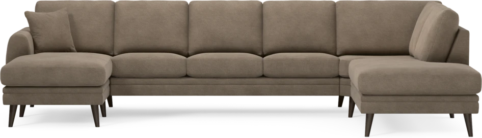 Eden - 3-sits soffa med schäslong vänster och divan höger - Brun