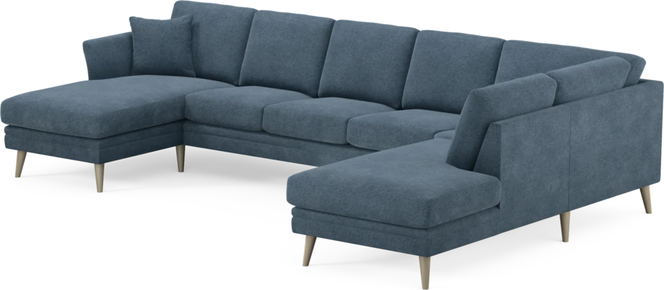 Eden - 3-sits soffa med schäslong vänster och divan höger - Blå