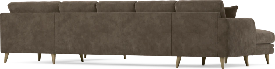 Eden - 3-sits soffa med schäslong vänster och divan höger - Brun