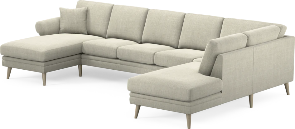 Eden - 3-sits soffa med schäslong vänster och divan höger - Beige