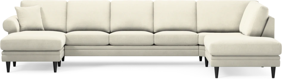Eden - 3-sits soffa med schäslong vänster och divan höger - Vit