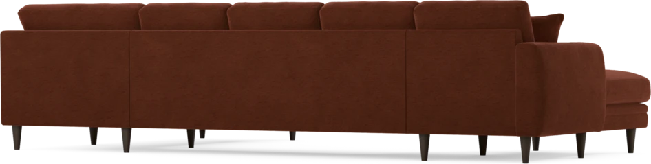 Eden - 3-sits soffa med schäslong vänster och divan höger - Orange