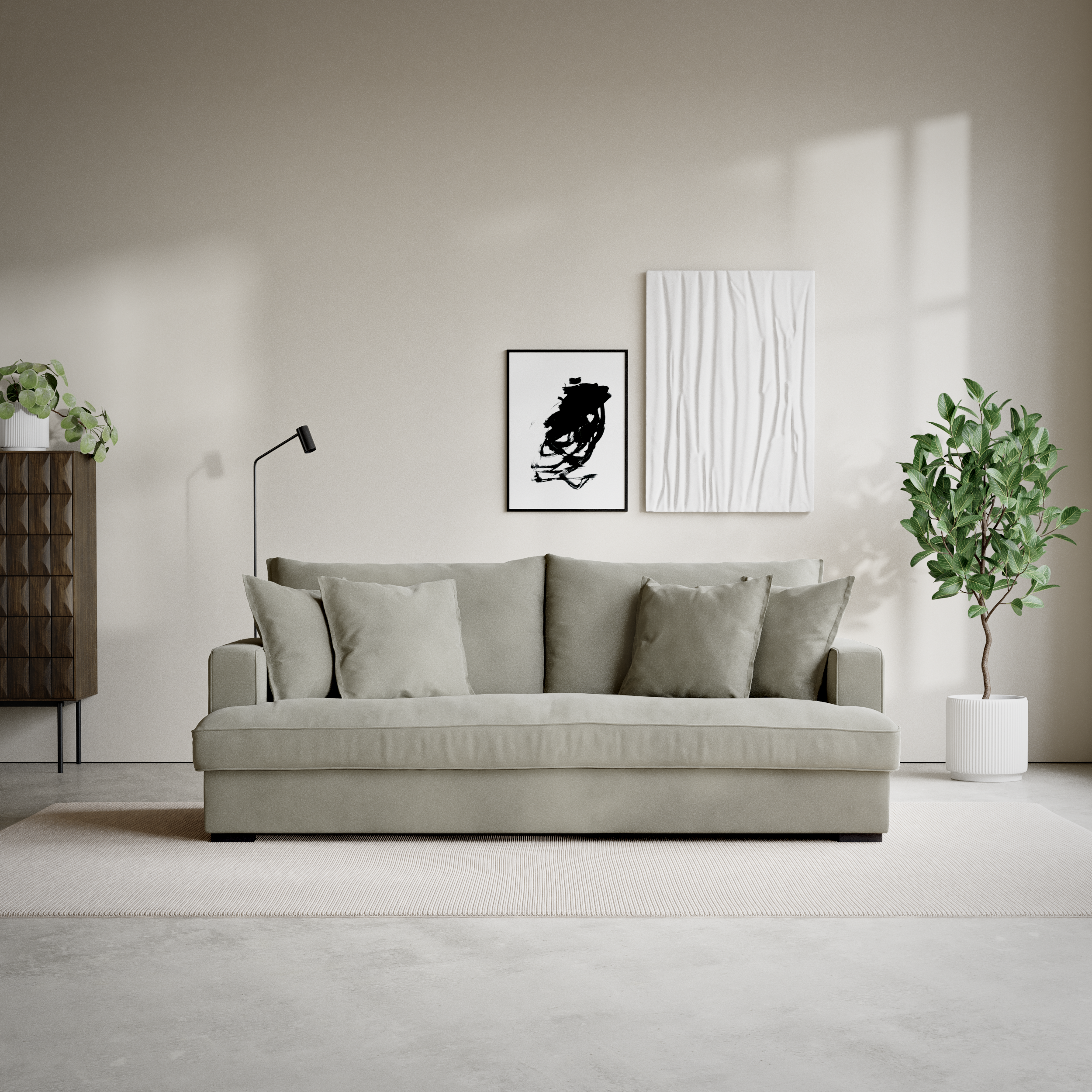 Mila - 3-sits soffa, hel dyna - inspiration