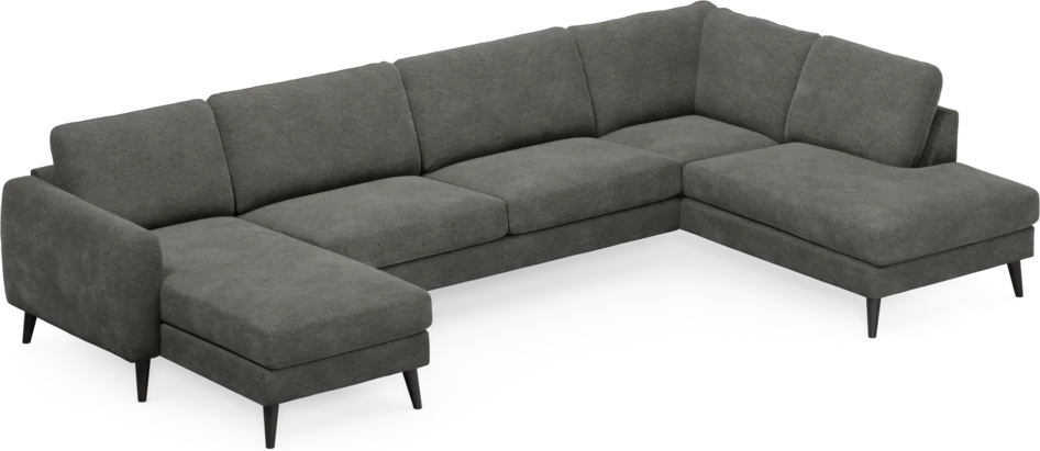 Bridge - 3-sits soffa med schäslong vänster och divan höger - Grå