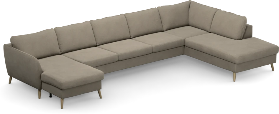 County - 4-sits soffa med schäslong vänster och divan höger - Beige