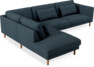 Willow - 3-sits soffa med divan vänster, fast klädsel - Blå
