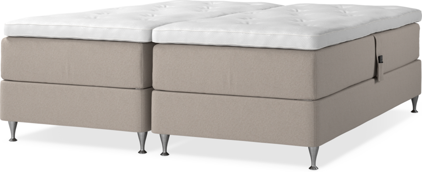Delux Dream - Ställbar säng, dubbelsäng med bäddmadrass - Beige
