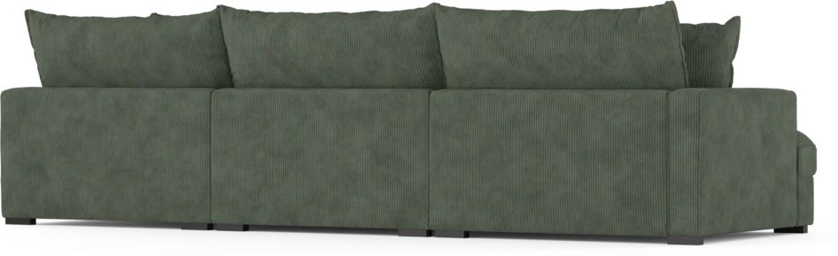 Rossi - 3-sits soffa med divan höger - Grön