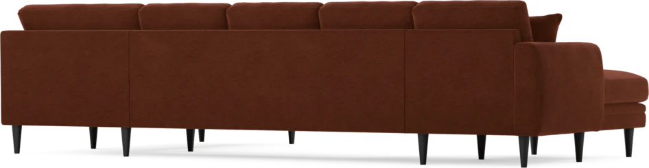 Eden - 3-sits soffa med schäslong vänster och divan höger - Orange