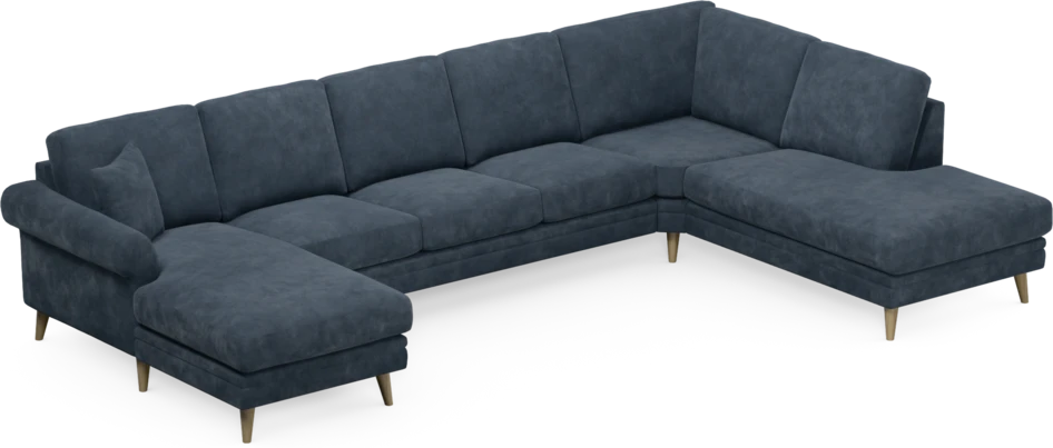 Eden - 3-sits soffa med schäslong vänster och divan höger - Blå