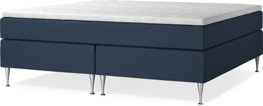 New York - Kontinentalsäng, dubbelsängmed bäddmadrass och sängben - Blå